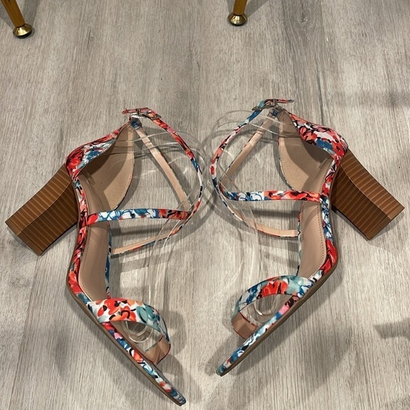 Kelly & Katie Daton Colourful Floral Fabric Strappy Sandals Block Heel 9.5 - Picture 5 of 10